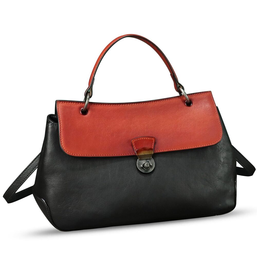 6294 Leather Handbag Satchel Retro Leather Crossbody Bag Pouch Vintage